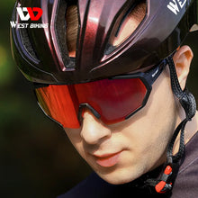 将图片加载到图库查看器,WEST BIKING Professional Polarized 3 Lens Cycling Glasses MTB Road Bike Sport Sunglasses Bike Eyewear UV400 Bicycle Goggles