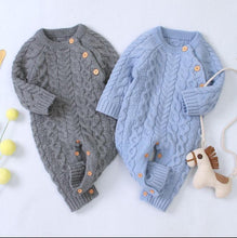 将图片加载到图库查看器,Handmade Knitted Baby Clothes Long Sleeve Newborn Baby Romper Winter Spring Baby Girl Romper Jumpsuit For Boys and Girls