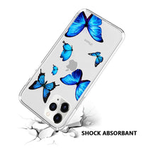 Load image into Gallery viewer, Butterfly Soft Clear Protection Case For iPhone Soft Cover For iPhone 11 12 13 14 Pro Max Mini Crystal Clear Cute Shockproof Slim Fit Bumper Protective Cover Colorful Butterfly Design Case For Girls