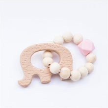 将图片加载到图库查看器,Modern Baby Silicone Wooden Nursing Bracelets Wood Teether Silicone Beads Teething Wood Rattles Toys for Baby