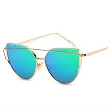 Load image into Gallery viewer, NEW Stevvex Designer Cat eye Sunglasses For Women and Ladies in Vintage Metal Reflective Glasse Mirror Retro Oculos De Sol Gafas Style With UV 400 Protection