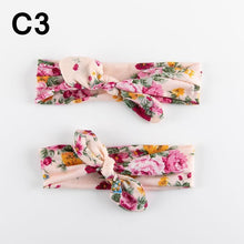 Load image into Gallery viewer, Modern Mother & Baby Headbands Kids Girl Bow With Rabbit ear Print Floral Hair Bands Parent-Child Hair Accessories