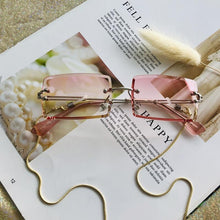 Load image into Gallery viewer, Fashion Rimless Women Trendy Small Rectangle Sunglasses With High Quality metal frame And UV400 Protection