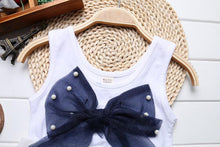 Load image into Gallery viewer, Baby Girl Clothes for Kids with Cute Purple Stripe and Round Neck Sleeveless Chiffon Dresses For Girls