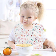 Load image into Gallery viewer, Waterproof Baby Bibs Polyester TPU Feeding Bibs Washable Baby Bibs with Food Catcher For Kids