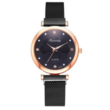 将图片加载到图库查看器,Fashion Set Women Watches Luxury Magnet Buckle Flower Rhinestone Watch Ladies Quartz Wrist Watch WIth Bracelet In Set For Women and Girls