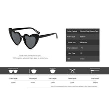 将图片加载到图库查看器,Elegant Retro Love Heart Sunglasses Women Big Frame Personality Sunglasses Fashion Cute Retro Cat Eye Vintage Sunglasses For Women and Girl