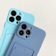 Load image into Gallery viewer, Soft Silicone Phone Case For iPhone 14 13 Pro Max 13Pro Silicone Soft Mobile Phone Case Wallet Card Holder Cover Slim Fit Thin Protective Soft Shock-Absorbing Wallet Case