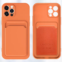 将图片加载到图库查看器,Card Pocket Protective Slim Wallet Case For iPhone 14 13 12 11 Pro Max Modern Bright Color iPhone Cover Lightweight Card Slot Design Simple Color Business Protective Case