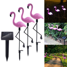 Load image into Gallery viewer, 3PCS SET Flamingo LED Solar Modern Lamp For Garden And Yard With Base Station 3 Piece Set Decorative Lighting For Pathway Driveway Landscape