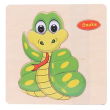 将图片加载到图库查看器,Baby Toys Wooden 3D Puzzle Cartoon Animal Intelligence Kids Educational Brain Teaser Children Tangram Shapes Learning