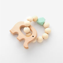 将图片加载到图库查看器,Modern Baby Silicone Wooden Nursing Bracelets Wood Teether Silicone Beads Teething Wood Rattles Toys for Baby