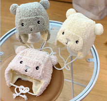 将图片加载到图库查看器,Modern Elegant Baby Boy Girl Warm Earmuffs Hat Wool Winter Ski Cap Winter Plush Cartoon Hat For Boys and Girls Kids