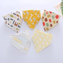 将图片加载到图库查看器,Fashion Modern 5PCS/SET Baby Triangle Double Cotton Bandana Feeding Bibs For Baby Boys/ Girls Baby Kids