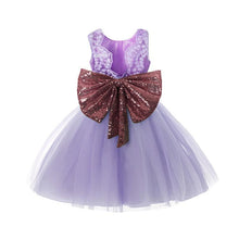 Load image into Gallery viewer, Pink Backless Princess Gold Luxury Dress With Bow Baby Dress for Girl Birthday Party Newborn dress For Birthday Girls Dress 1-5 years