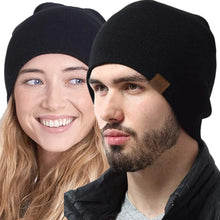 Load image into Gallery viewer, Unisex URGENTMAN Labal Winter Hats Solid Color Knitted Hats For Men And Women Beanie Cap Outdoor Add Fur Lining Warm Sports Hats