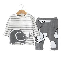 Load image into Gallery viewer, Romper Set Fashion Cartoon Bodysuit Hat and Pant Clothing Set Cute Animal Newborn Baby Clothes Pajamas
