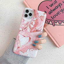 Load image into Gallery viewer, White Gray Marble Slim Soft Clear Bumper Full-Body Protective Phone Case Cover Glossy Marble Texture Cover for iPhone 11 14 Pro Max 14Plus 12 13 Mini X XR XS Max Soft Back Case