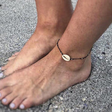 Load image into Gallery viewer, Gold Metal Shell Coconut Tree Female Anklets Barefoot Sandals Foot Summer Double Layers Foot Bracelets Leg Jewelry