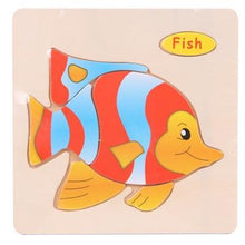 将图片加载到图库查看器,Baby Toys Wooden 3D Puzzle Cartoon Animal Intelligence Kids Educational Brain Teaser Children Tangram Shapes Learning