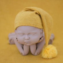 Load image into Gallery viewer, Modern Newborn Photography Props Knit Cap With Fur Ball For Newborn Baby Cap Great For Photo Studio Photography Props Cap Beanie Baby