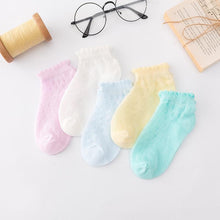 Load image into Gallery viewer, 5 Pairs Thin Combed Cotton Cute Animal Baby Socks Mesh Short Socks For Newborns Boys & Girls