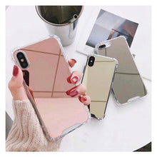 Load image into Gallery viewer, Luxury Mirror Phone Case For iPhone 14 13 12 11 Pro XS MAX XR Shockproof Back Cover Case For iPhone 7 8 6s 6 s plus Protective Case Hard Back Soft Bumper Anti-Scratch Phone Cover For Girls