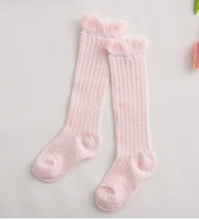 Load image into Gallery viewer, Non-slip Cotton Princess Knee High Long Skin-friendly Socks With Bow Mesh Newborn For Baby Girls