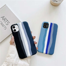 Load image into Gallery viewer, Luxury Rainbow Silicone Case For iPhone 11 X Xr Xs Max Case 12 11 Pro Max 6 6s 7 8 Plus Modern Colorful Shockproof Back Cover Rainbow Color Soft Silicon Back Cover Case