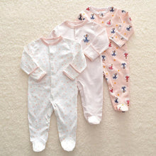 将图片加载到图库查看器,3pcs Set Baby Romper Newborn Sleep suit Flower Baby Rompers Infant Baby Clothes Long Sleeve Newborn Jumpsuits Pajamas for Kids