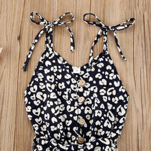Load image into Gallery viewer, Baby Girls Leopard Rompers Sleeveless Button Playsuit Jumpsuits Fashion Outfits For Girls Kids Between 2-6 Years