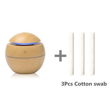 将图片加载到图库查看器,Mini Air Humidifier Ultrasonic USB Aroma Wood Grain LED Night Light Electric Essential Oil Diffuser Aromatherapy Home