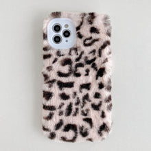 Load image into Gallery viewer, Fashion Fluffy Plush Leopard Camera Protection Phone Case For iphone 13 11 12 Pro MAX X XS XR Winter Warm Girl Soft and Comfortable Case Unique Design Soft Cover