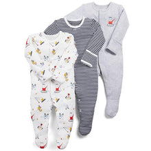 Load image into Gallery viewer, 3Pcs Baby unisex Rompers Long Sleeve Sleep suit Cartoon Jumpsuit Baby Pajamas Stes For Kids Between 0-12Months