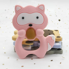 Load image into Gallery viewer, Silicone Raccoon Animal Cartoon Teether Food Grade Chewable Teething Toddle Safe For Baby And Perfect Gift For Babies