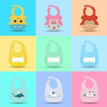 Load image into Gallery viewer, Adjustable Oil-proof Food Grade Silicone Drool bib Soft And Comfortable Saliva Towel Lunch Baby Bib For Babies and Kids
