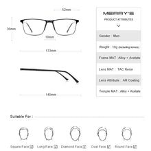 Load image into Gallery viewer, MERRYS DESIGN Men’s Titanium Glasses – Ultralight Square Prescription Frame