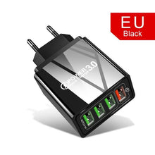 Load image into Gallery viewer, Modern Black 48W Quick Charger 3.0 USB Charge Plug Wall Mobile Phone Charger Adapter Fast Charging