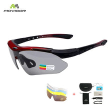 将图片加载到图库查看器,MOVIGOR Polarized Cycling Glasses Sports Men's Sunglasses Road Mountain Bicycle Riding Protection Goggles Eyewear Women 5 Lens