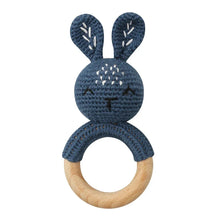 Load image into Gallery viewer, BPA Free Baby Wooden Teether Crochet Rattle Toy for Newborns