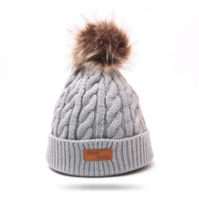 Load image into Gallery viewer, Modern Warm Baby Beanies Hat Pompon Children Hats Knitted Cute Cap For Girls Elegant For Winter