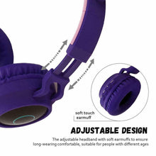 将图片加载到图库查看器,KIds Luxury Interesting Stevvex Portable Headset Wireless Bluetooth folding Headphones Headset Audio Adjustable Game Earphones With Microphone For PC phone (Pink)