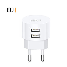 Load image into Gallery viewer, White Fast Charging 2.1A 2 Port EU/UK/US Plug Wall Charger Mobile Round Phone Chargers