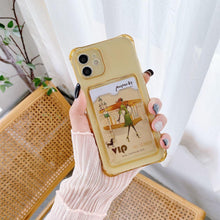 Load image into Gallery viewer, Transparent Wallet Case For iPhone 14 13 12 Pro Max Mini Shockproof Cover with Card Slots Pockets Slim Fit Thin Protective Soft Shock-Absorbing Lightweight Wallet Case