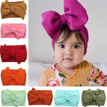 Load image into Gallery viewer, Baby Girls Headband Toddler Big Bow Hairband Cute Solid Stretch Turban For Baby Girls