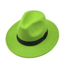 Load image into Gallery viewer, Black Fedora Hat Unisex Wide Brim Hat Autumn Winter Fedora Hat Wide Cap Winter Wool Classic Hat Men Elegant Gentleman Hat For Party