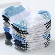 将图片加载到图库查看器,6 Pairs Cotton Baby 's Non-slip Boat Low Cut Floor Socks With Rubber Grips For Boys & Girls Sock