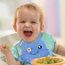 将图片加载到图库查看器,Silicone Baby Eating Bib Children Adjustable Large Boy Girl Saliva Pocket Super Soft Waterproof Bibs For Kids