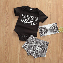 将图片加载到图库查看器,Newborn Infant Baby Girls Clothes Sets Shorts Sleeve Romper Tops , Shorts , Headband InElegant Modern Design For Daddys Girl