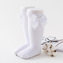将图片加载到图库查看器,Baby Girls High Long Soft Cotton Lace Big Bow Knee Socks Toddlers Stretchable Material Excellent For Every Occasion
